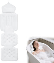 Bagno - Cuscino per la Piena Relaxazione - Supporto Cefalo e Cervicale Spesso (Bianco, 134 x 41 cm)
