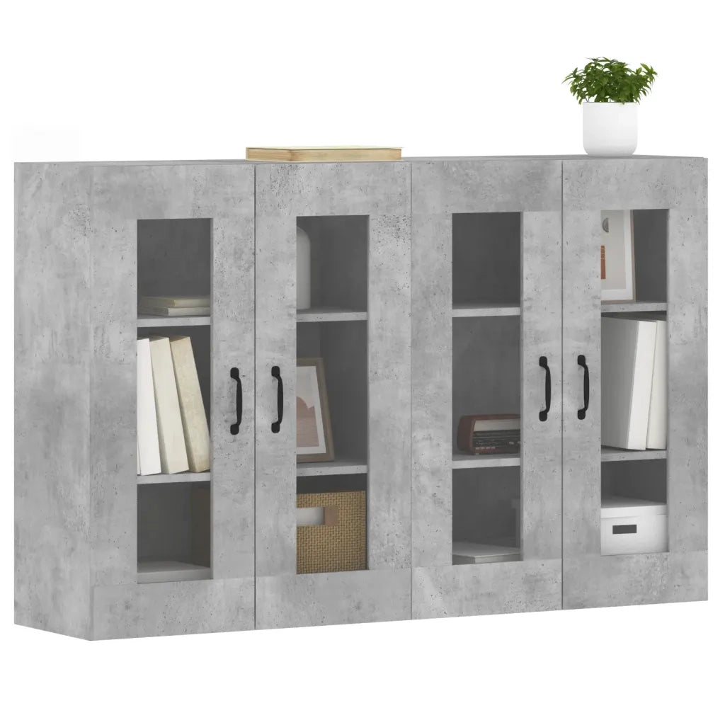 Armadietti a Parete 2 pz Grigio Cemento in Legno Multistratocod mxl 69644