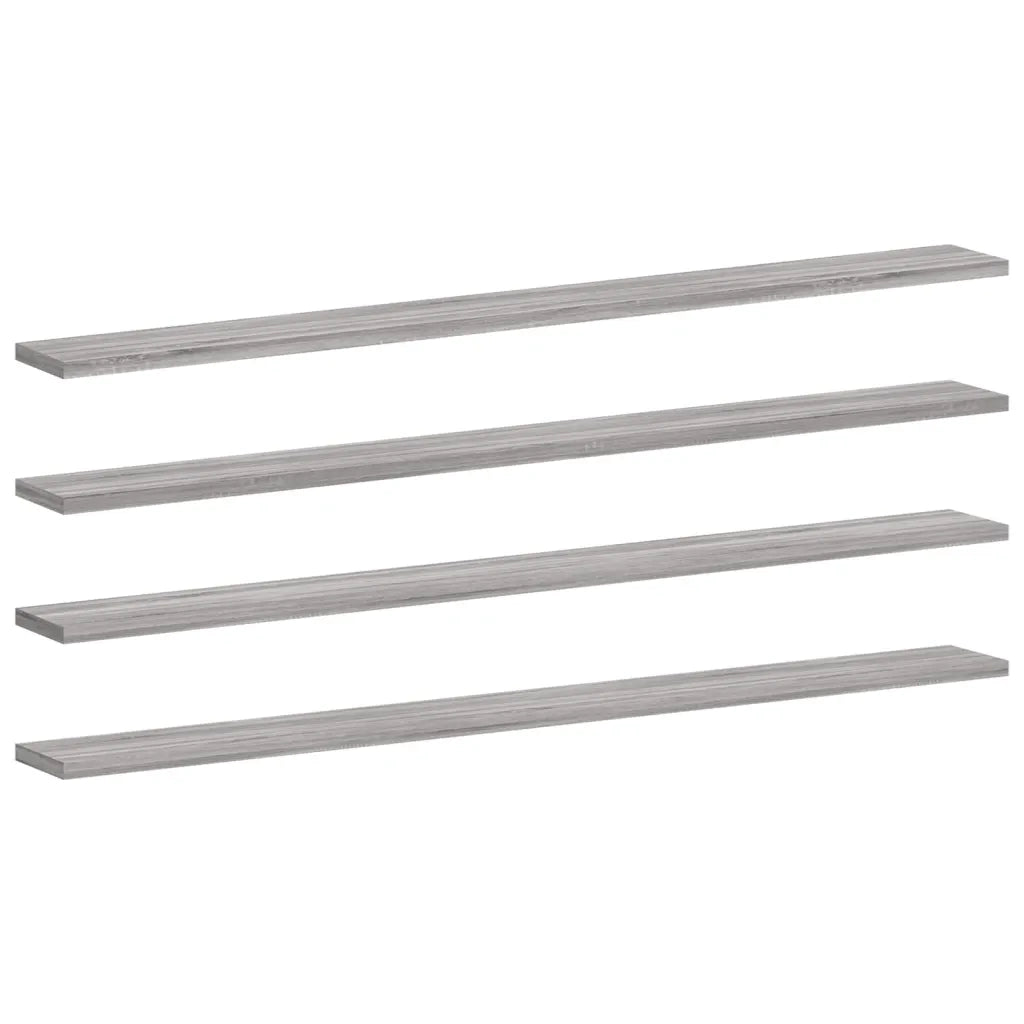 Mensole Parete 4pz Grigio Sonoma 100x10x1,5cm Legno Multistrato 838287