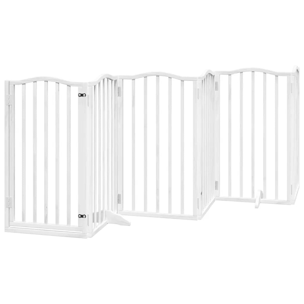 Cancello Cani Porta Pieghevole Bianco 6 Pannelli 300 cm Pioppo CFW5249415