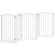 Cancello Cani Porta Pieghevole Bianco 6 Pannelli 300 cm Pioppo CFW5249415