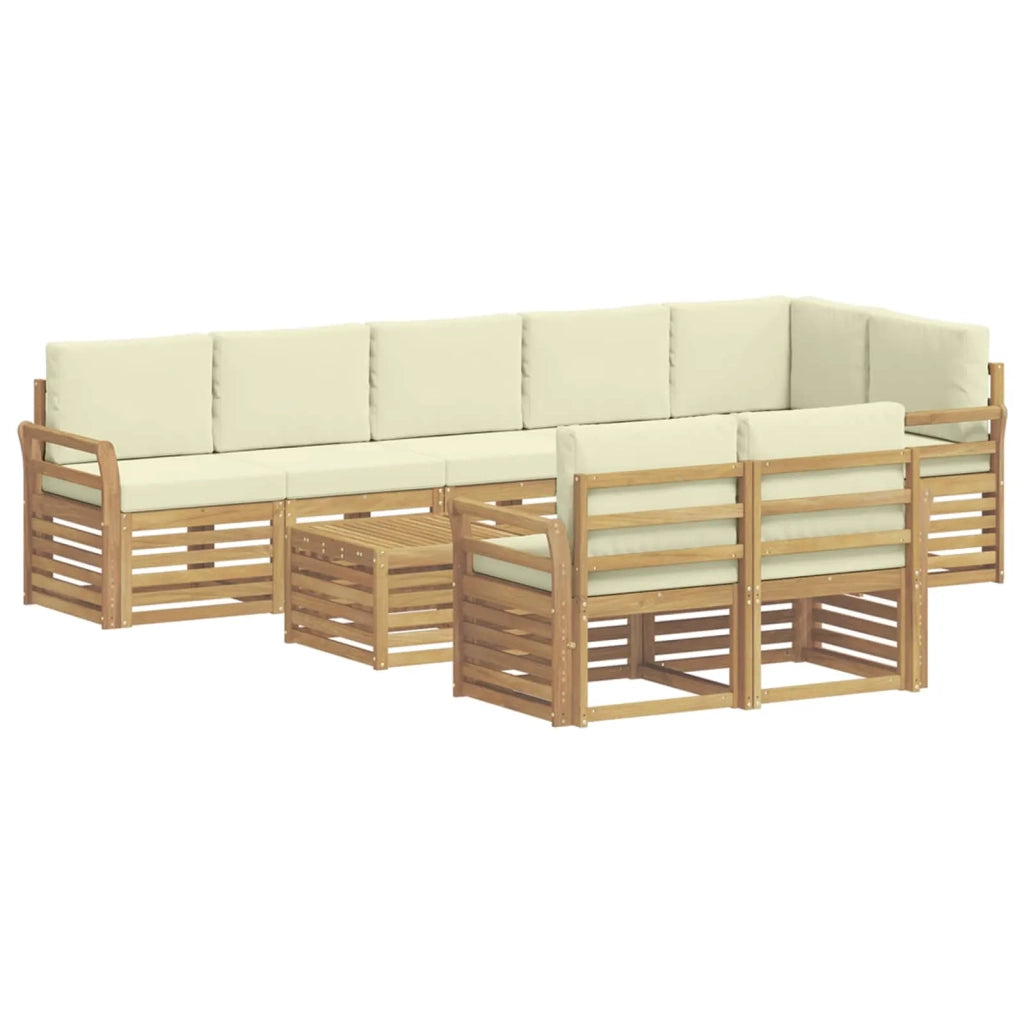 Set di divani da esterno 9 pcs Bianco e Crema 59 x 59 x 37 cm 3392075