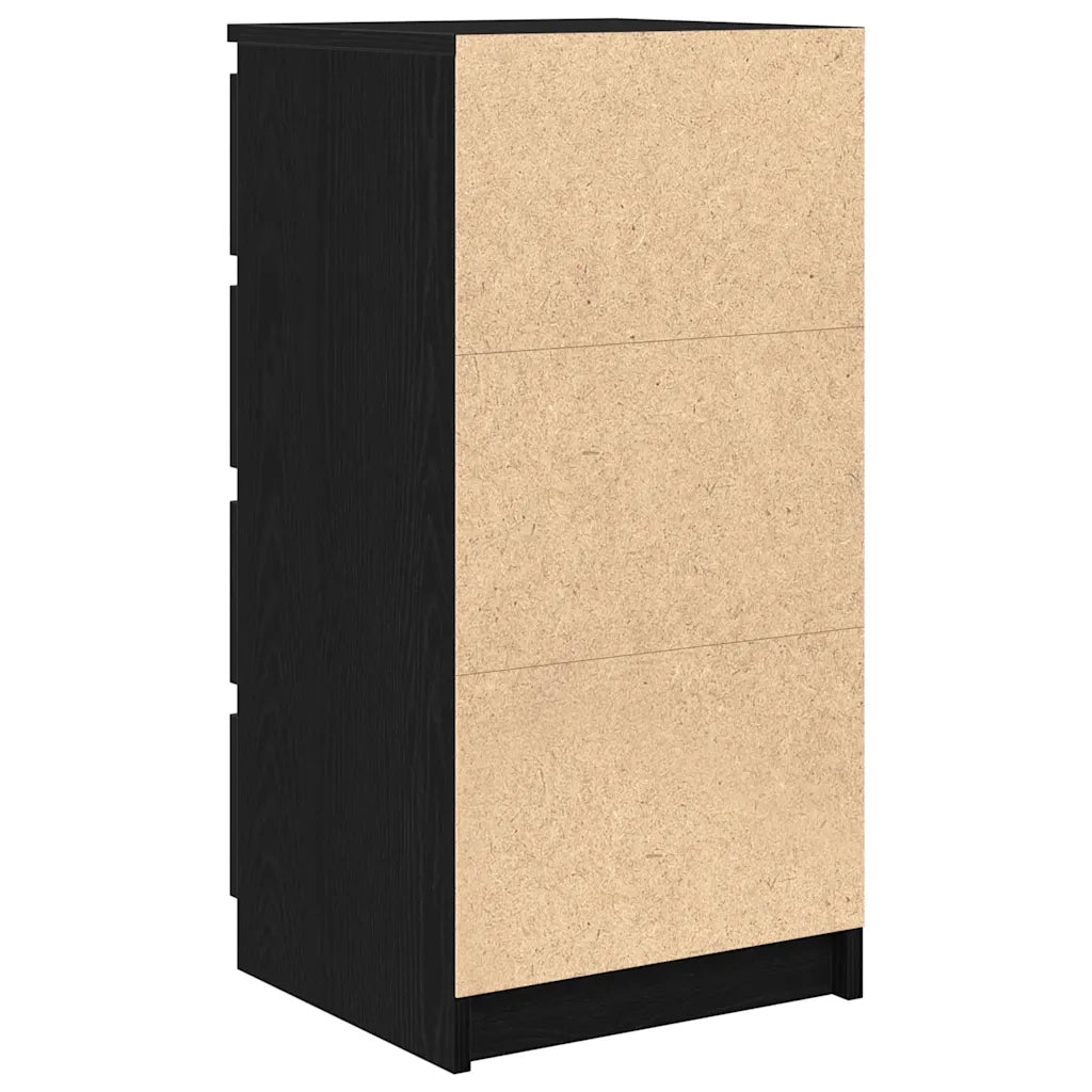 Credenza Rovere Nero 37,5x35x76 cm in Legno Multistrato 861752