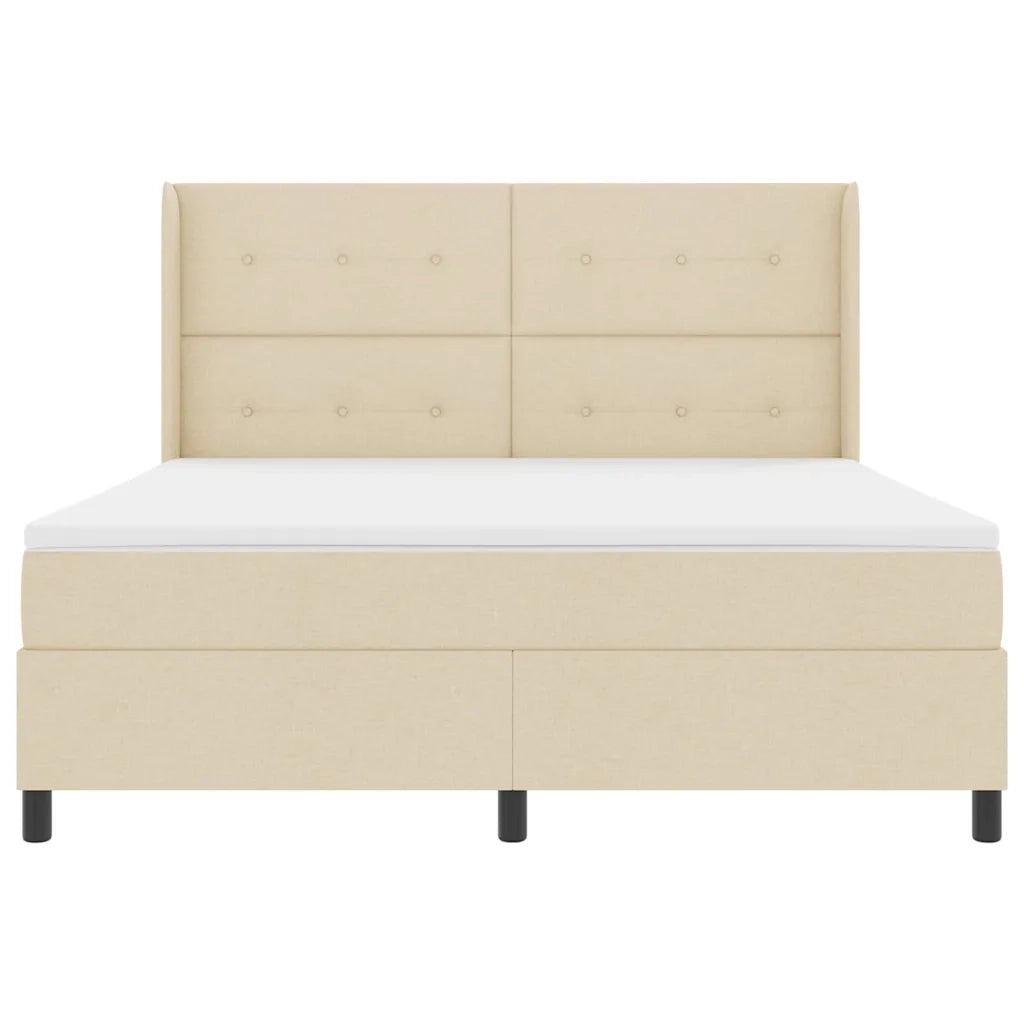 Letto a molle con materasso Crema 200 x 180 cm Tessuto 3341663