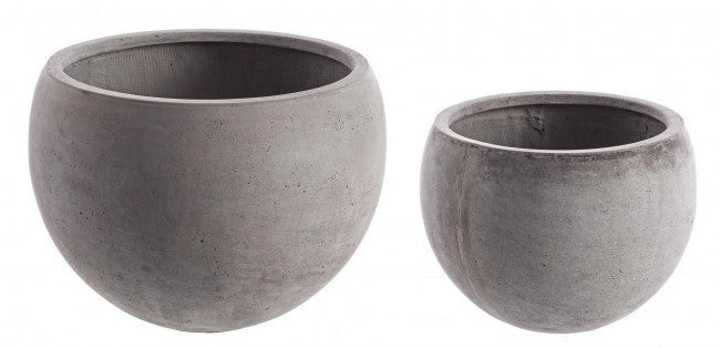 Set 2 Vasi Cement Sfera Grigio