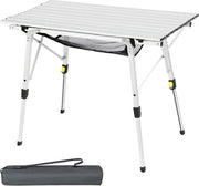 Tavolo da Campeggio Portatile - Tavolo in Alluminio Regolabile in Altezza 3ft - Tavolo Pieghevole Leggero a Rotolo per Spiaggia Pesca Giardino BBQ