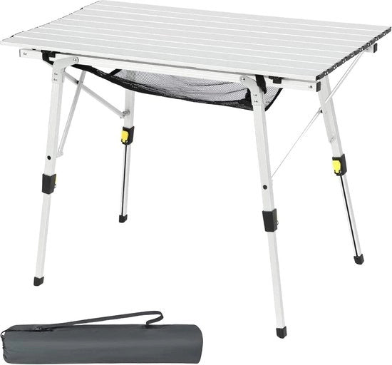 Tavolo da Campeggio Portatile - Tavolo in Alluminio Regolabile in Altezza 3ft - Tavolo Pieghevole Leggero a Rotolo per Spiaggia Pesca Giardino BBQ