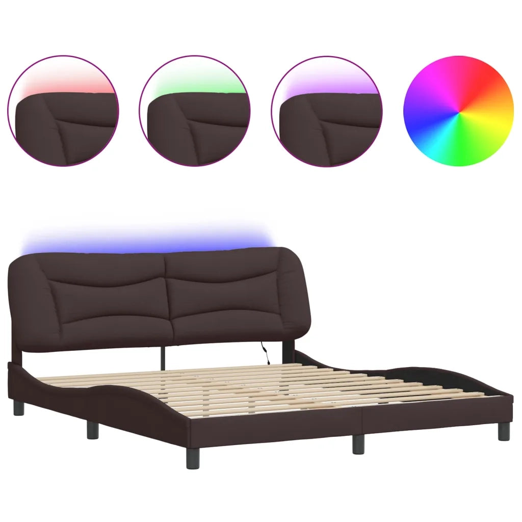 Giroletto con LED senza Materasso Hvar 180x200 cm Tessuto 3213721