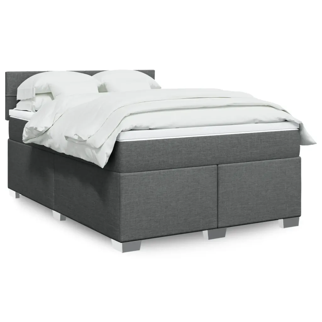 Giroletto a Molle con Materasso Grigio Scuro 140x200cm Tessuto 3285912