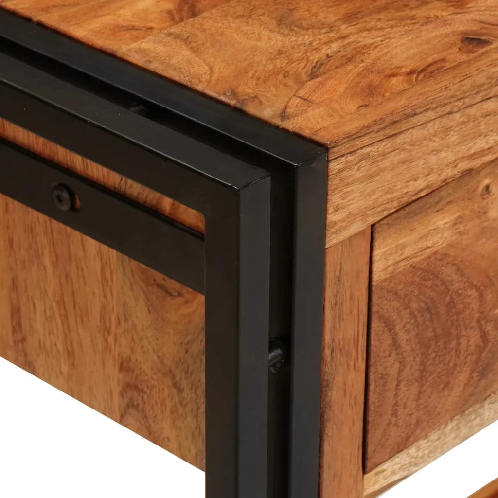 vidaXL Tavoli consolle 2 pcs Marrone Legno Di Acacia Massello