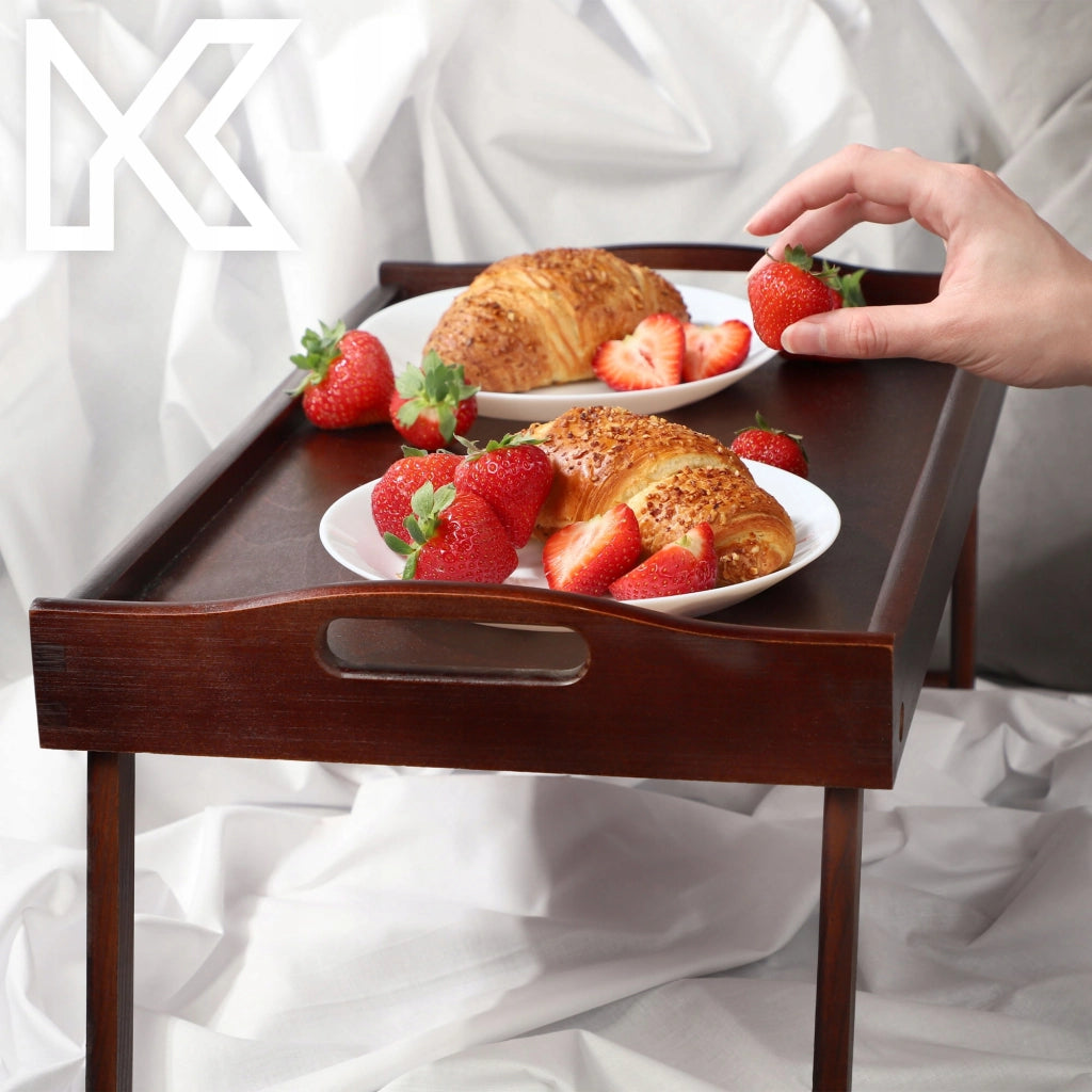 Tavolino da colazione pieghevole in legno KADAX per laptop da letto, vassoio regalo