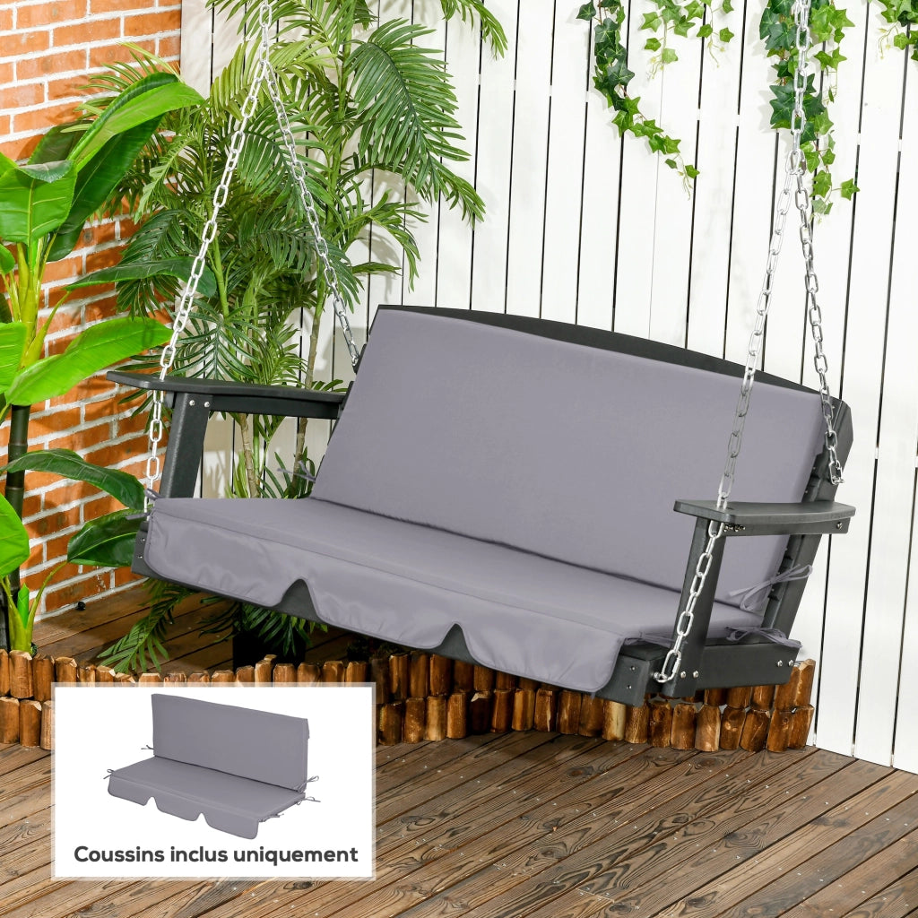 Cuscini per Balancelle da Giardino 3 Posti ¨C zephmum ¨C 2 Pezzi 130x45x5 cm Grigio Scuro