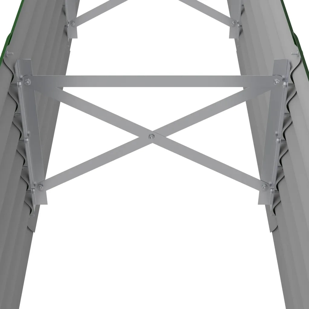 Fioriere | Cassetta per fiori | Letto Giardino Acciaio Zincato 224x40x36 cm Verde