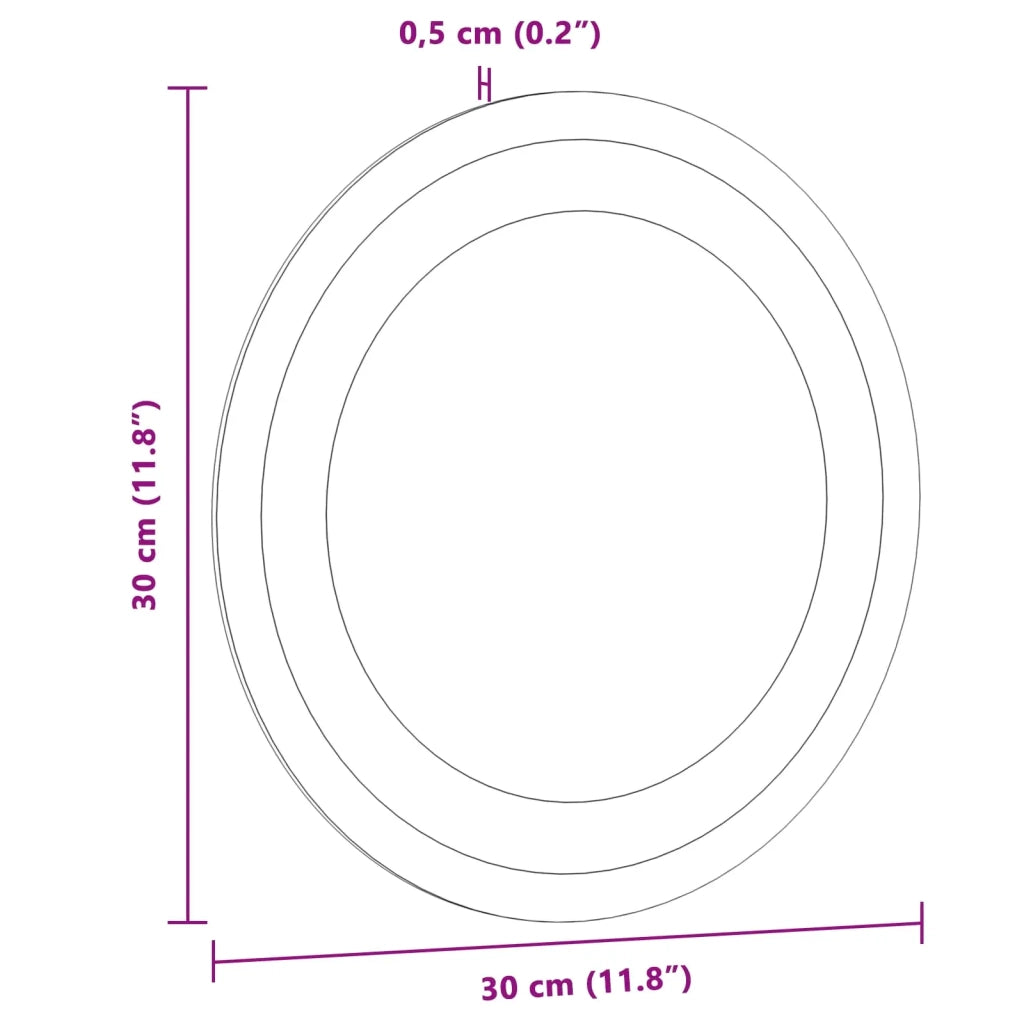 Specchio da bagno LED Trasparente Ø 30 cm vetro temperato 42045844