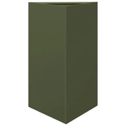 Fioriera | Cassetta per fiori | Vaso da Giardino Verde Oliva Triangolare 50x43x75cm Acciaio