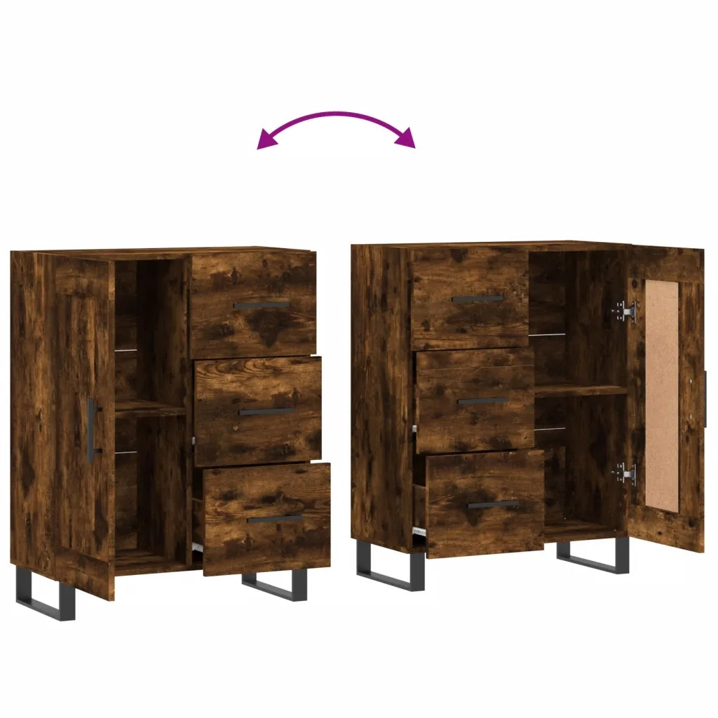 Credenza Rovere Fumo 69,5x34x90 cm in Legno Multistrato 830289