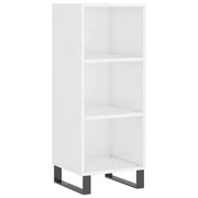 Buffet credenza cassettiera mobiletto mobile contenitore organizer per cucina soggiorno finitura lucida 34,5 x 32,5 x 90 cm legno ingegnerizzato bianco 02_0030585