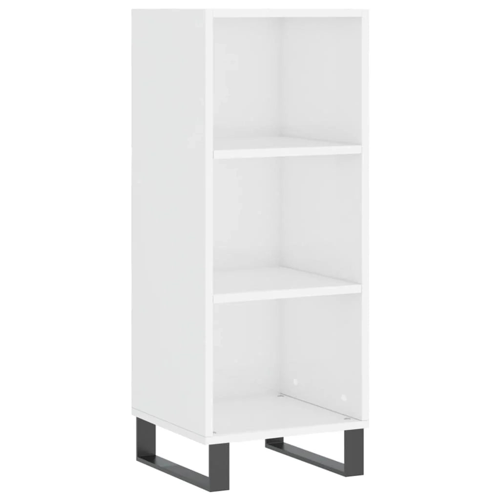 Buffet credenza cassettiera mobiletto mobile contenitore organizer per cucina soggiorno finitura lucida 34,5 x 32,5 x 90 cm legno ingegnerizzato bianco 02_0030585