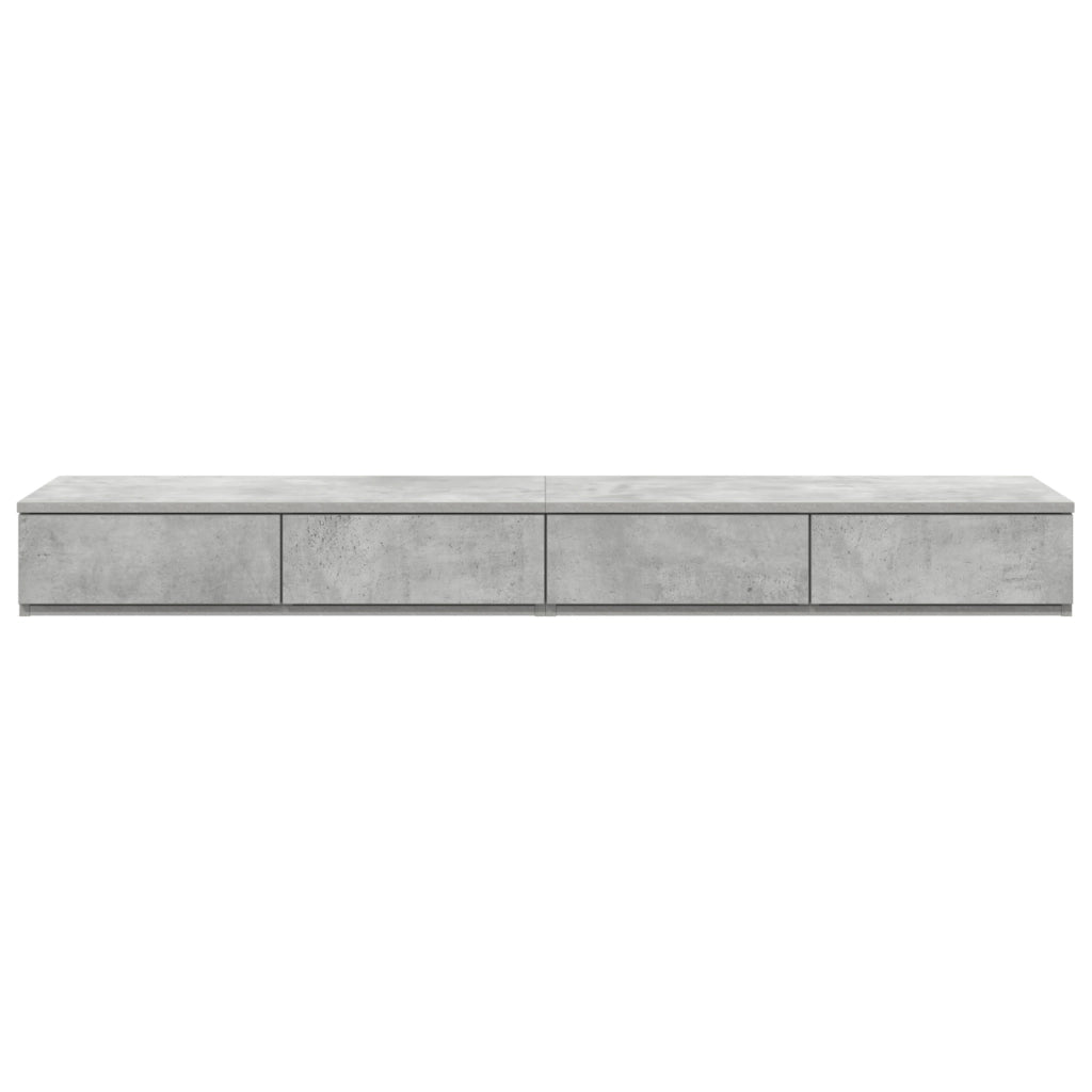 Cassetti per Letto Grigio Cemento 150x36,5x16,5 cm Legno Ingegnerizzato