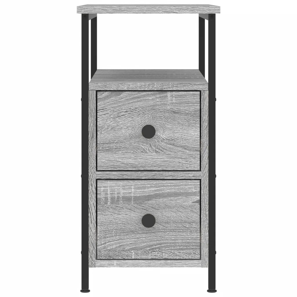 Comodino-Tavolino da notte Grigio Sonoma 30x60x60 cm in Legno Multistrato