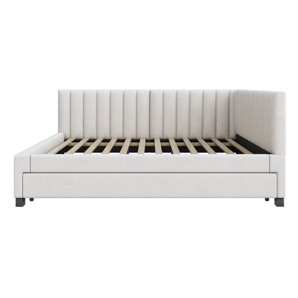 LETTO Divano letto estraibile 140x200 cm Velluto Beige