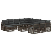 Set Divano da Giardino 13 pcs Grigio polyrattan
