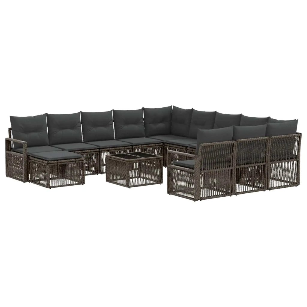 Set Divano da Giardino 13 pcs Grigio polyrattan