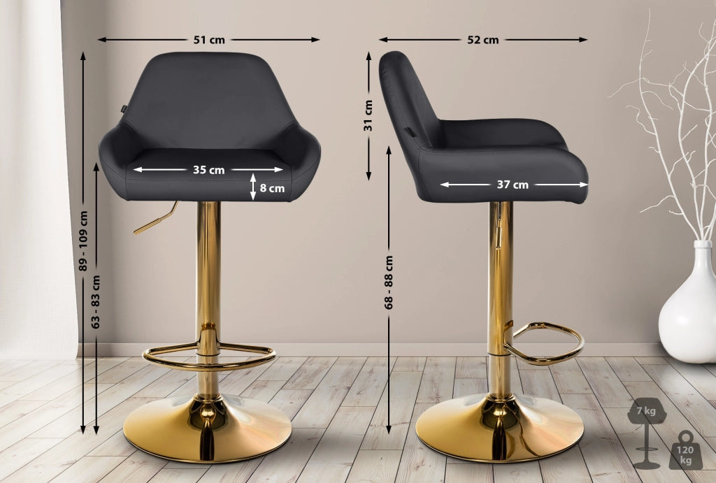 Barhocker Braga Gold Kunstleder
