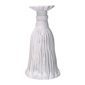 Portacandele resina nappina bianco cm Ø14xh25,6