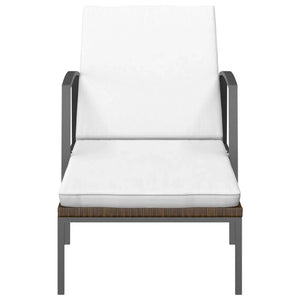 Lettini Prendisole 2 pz con Tavolo in Polyrattan Marrone cod mxl 23240