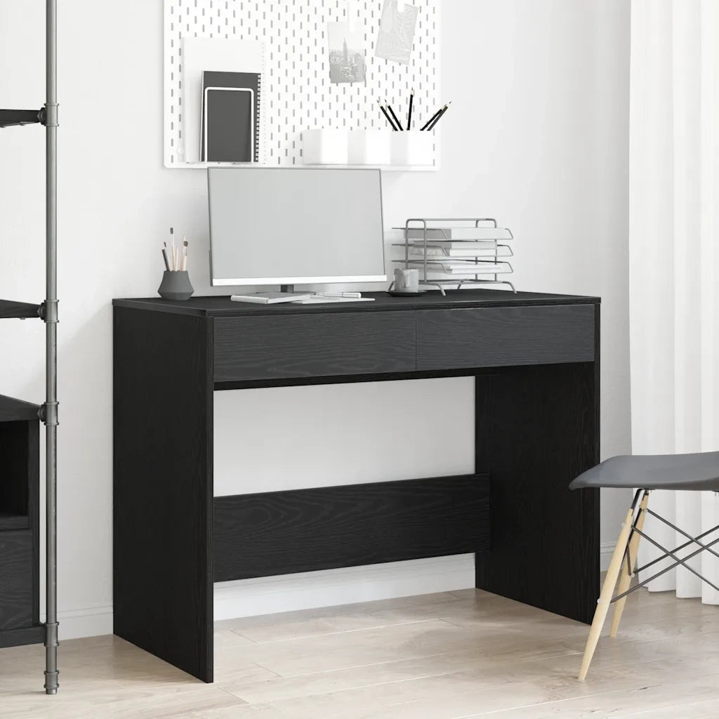 Scrivania Rovere Nero 101x50x76,5 cm in Legno Multistrato 862080