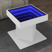vidaXL Tavolino Salotto con LED Bianco 50x50x45 cm Legno Multistrato