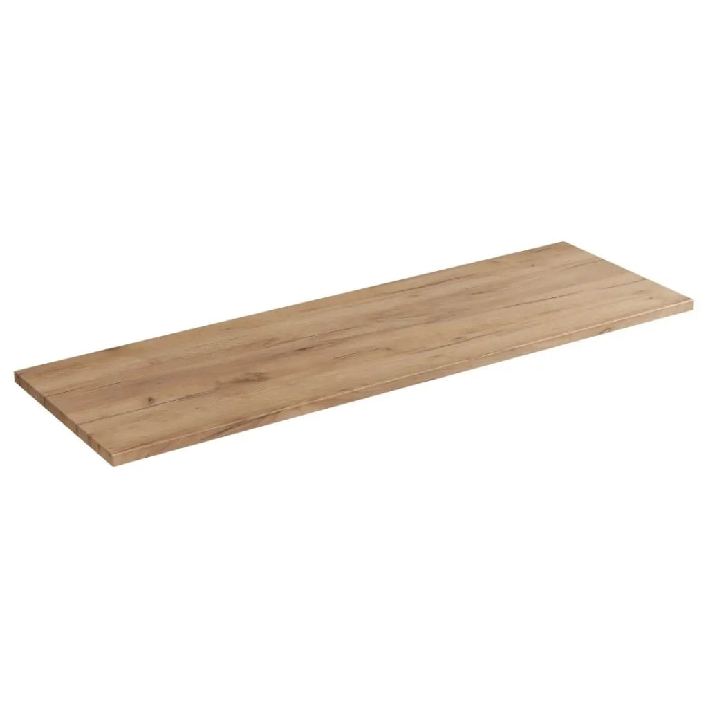 Piano lavabo NALYA 140 cm – Rovere chiaro – Top in legno per grande mobile sospeso