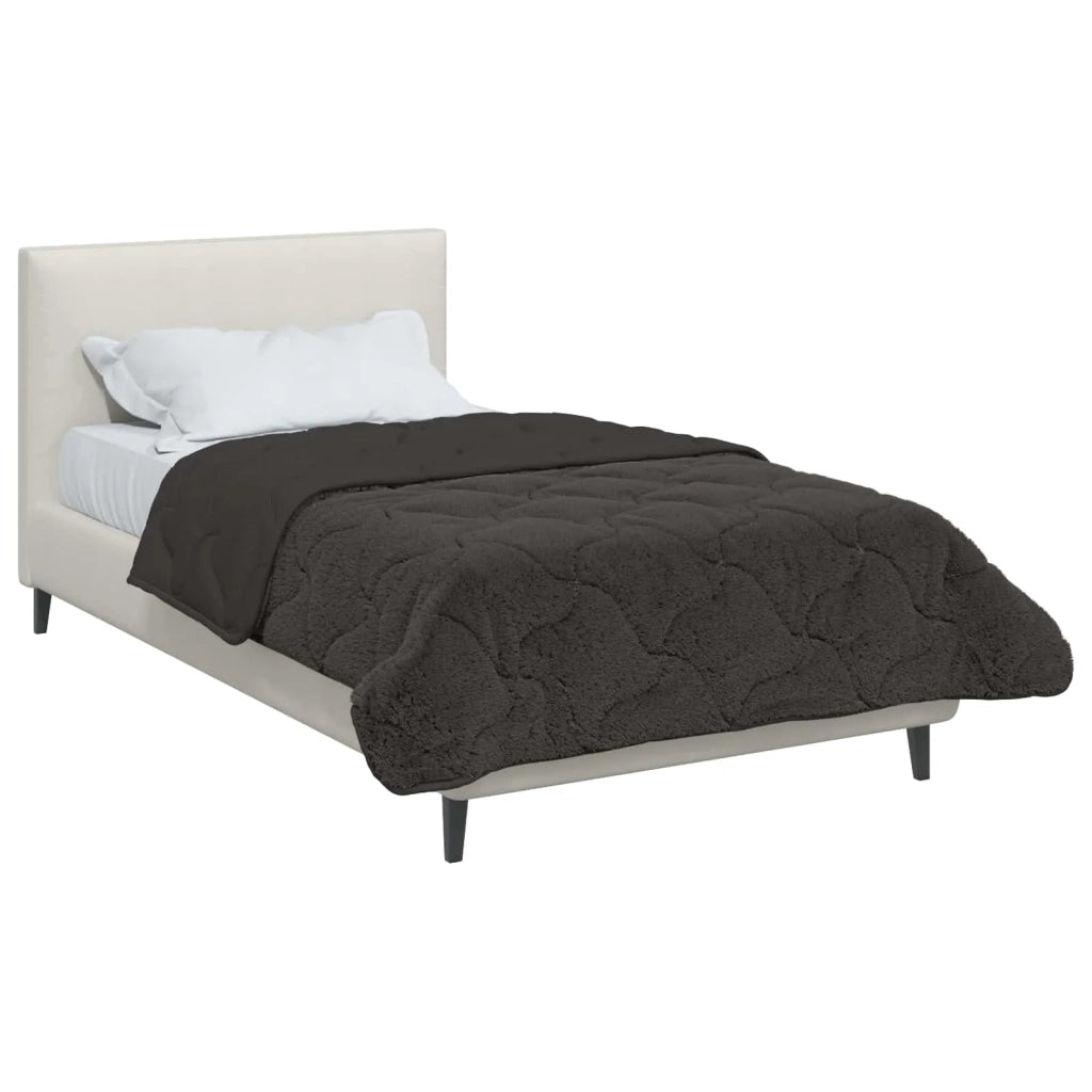 Duvet Estivo Antracite 155 x 200 cm Microfibra e Fleece Teddy 42026159