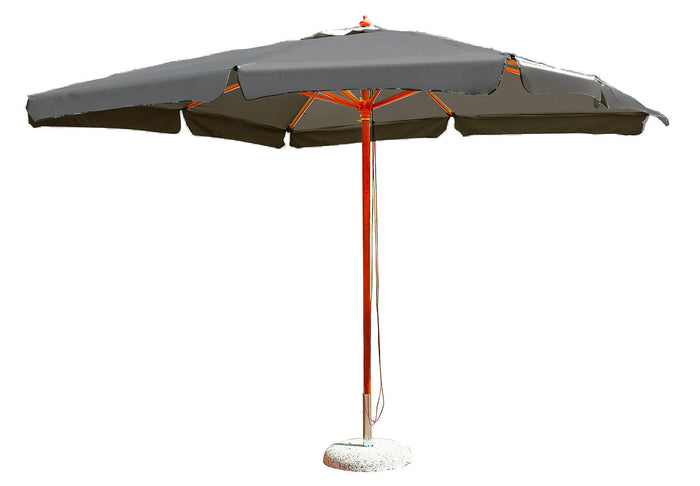 Ombrellone da Giardino 3x4m Palo Ø48 mm in Legno e Poliestere Grigio