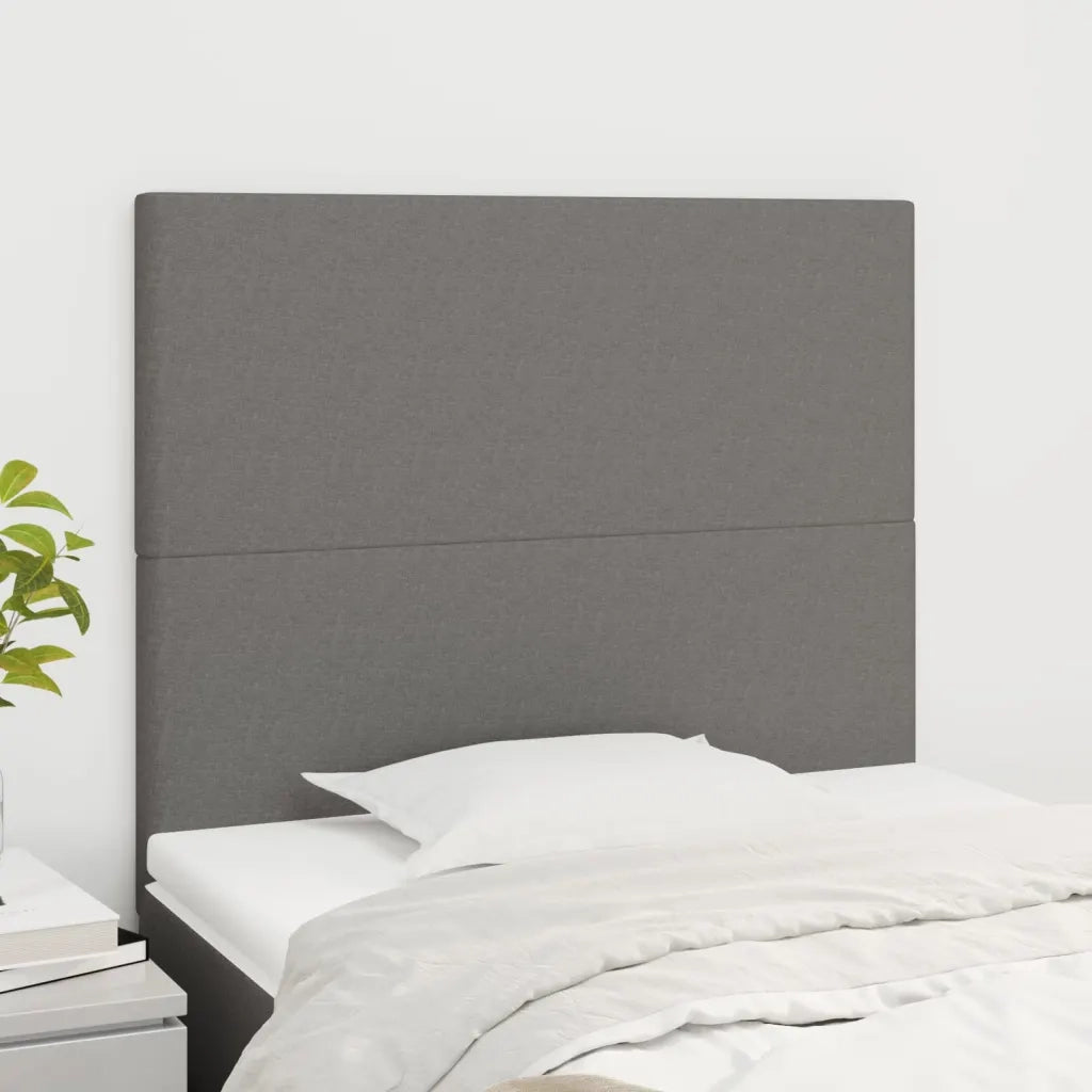 Testiera-Testata Decorativa Grigio Scuro 80x5x118/128 cm Tessuto 867347
