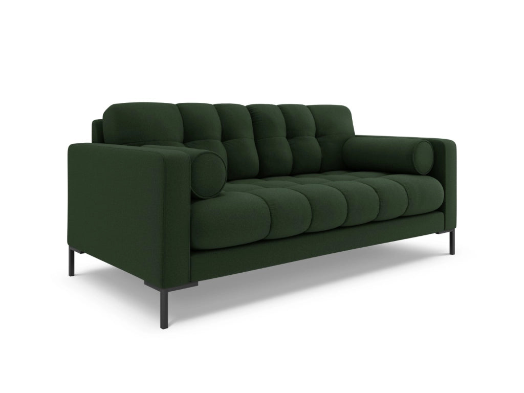 Cosmopolitan Design - Divano "Bali" 3 posti in tessuto strutturato verde scuro 