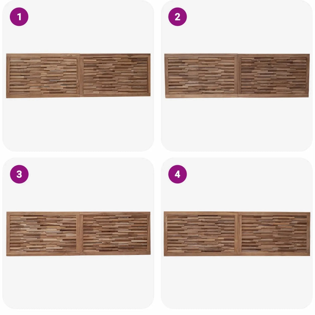Testiera Naturale Legno di teak solido