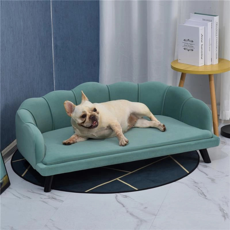 DIVANO PER ANIMALI DI TAGLIA MEDIO-GRANDE IN VELLUTO 98,5X60,5X35,5 CM VERDE