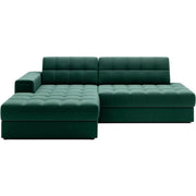 Divano angolare convertibile CUBITO verde 240 cm con contenitore e letto