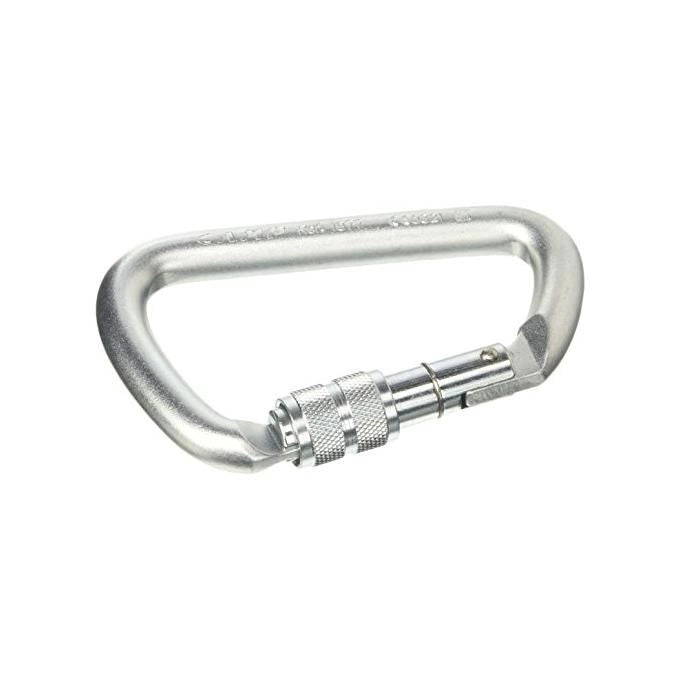 Camp 1877 D Pro Lock Moschettone in Acciaio al Carbonio Zincato Forma D Asimmetrica Ghiera a Vite Keylock 50 kN 250 Kg EN 362