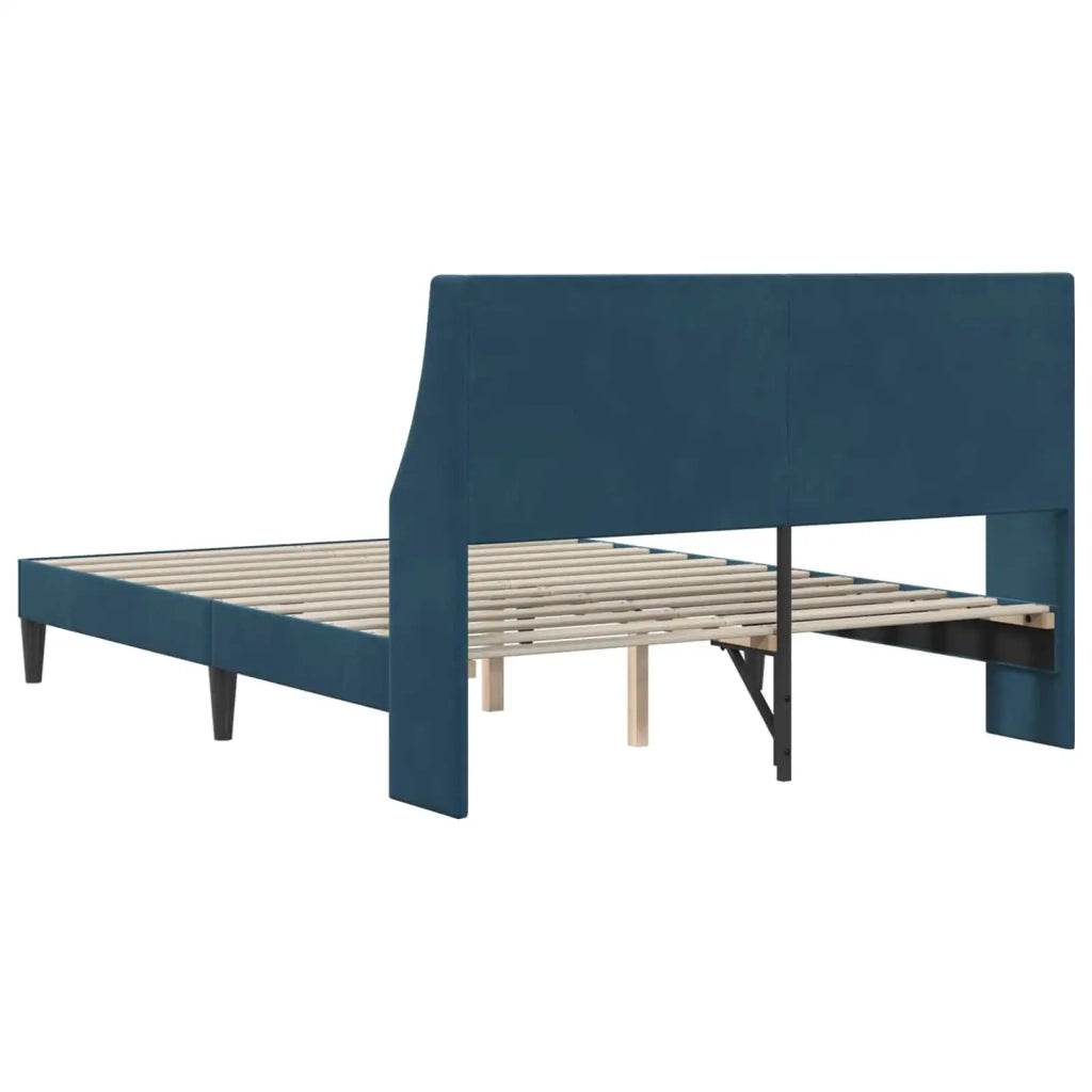 Struttura del letto con testiera-Giroletto Blu 140 x 190 cm Velluto 634614