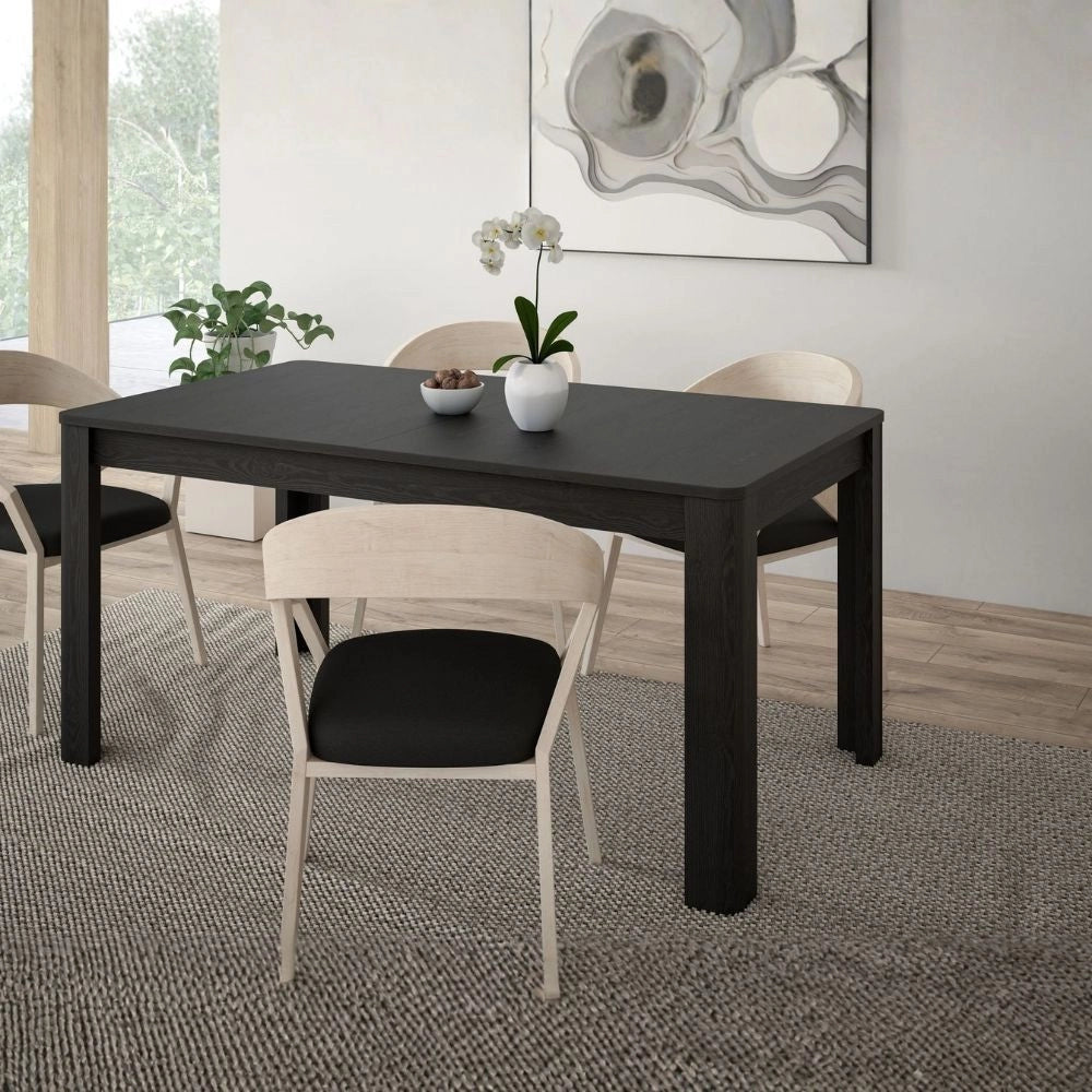 Tavolo rettangolare allungabile Mono Core 160/206 cm con allunga centrale colore nero