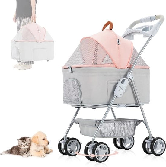 Carriera per cani e gatti 2 in 1 con sedile rimovibile - Adatto per piccoli cani e gatti - Rosso