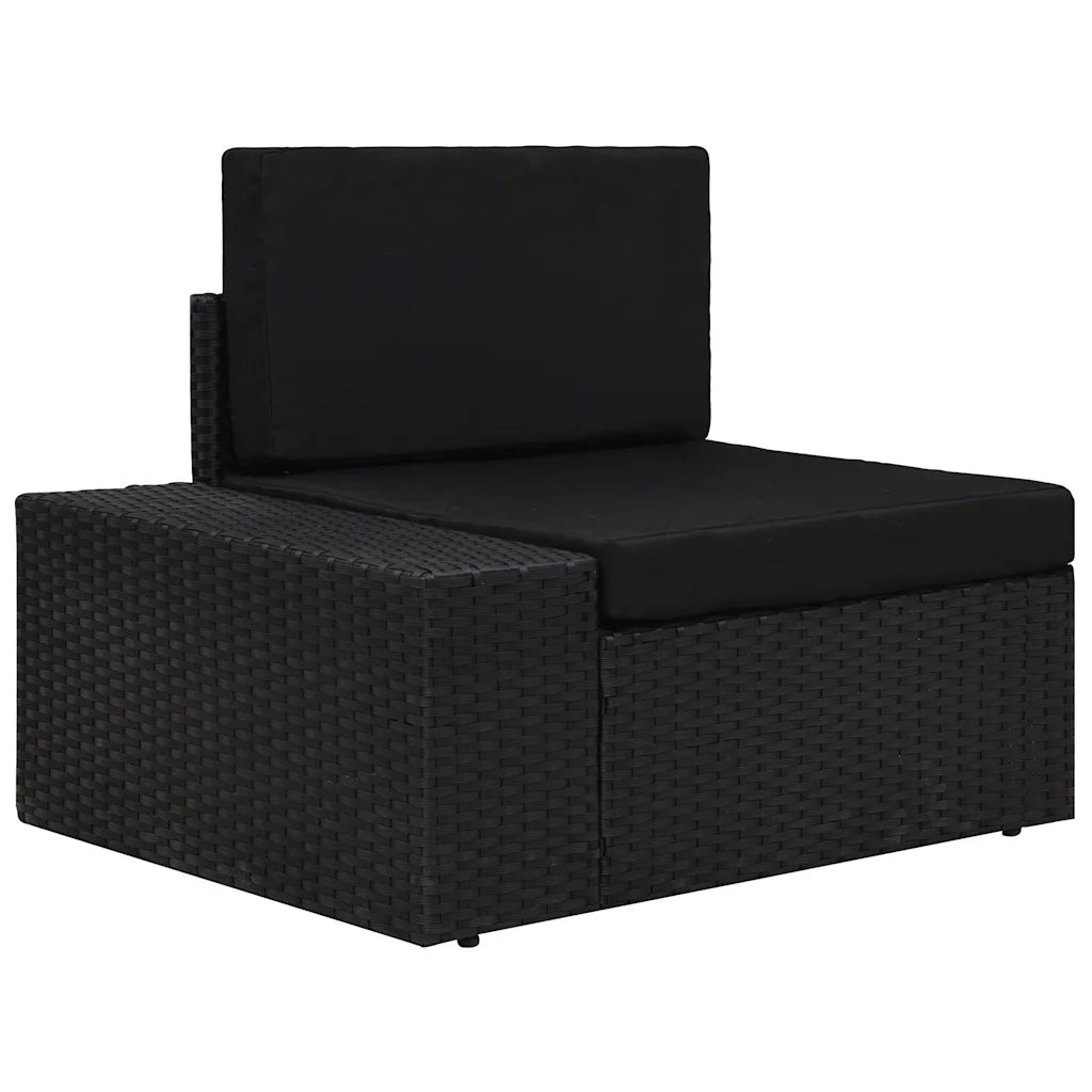 Salotto da Giardino-Set Divani da Giardino3 pz in Polyrattan Nero