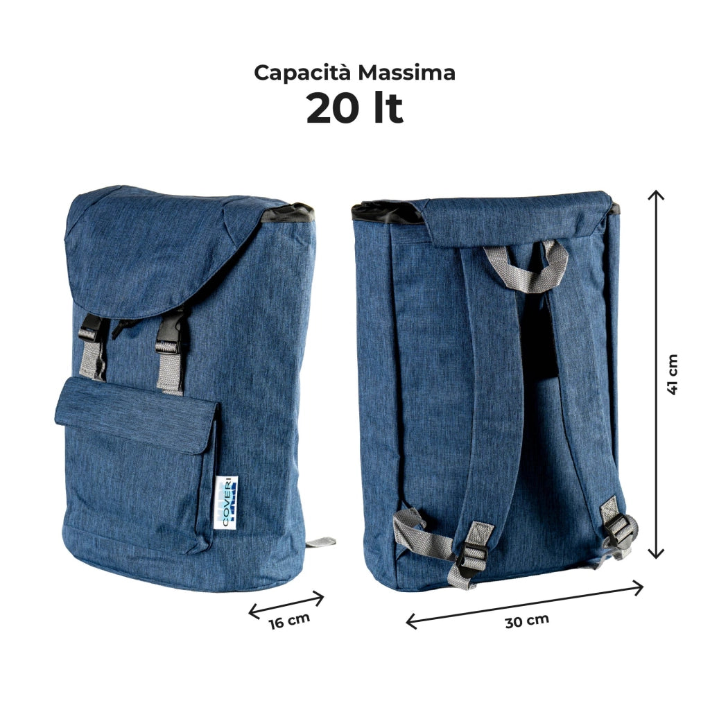 Zaino Frigo Termico Coveri 20 Litri con Rivestimento Isolante Interno Zaino Termico 41x30x16 cm Porta Pranzo e Bevande per Spiaggia Picnic Campeggio Blu