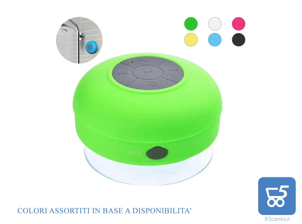 Cassa Altoparlante Bluetooth Impermeabile da Doccia Wireless Speaker Con Microfono Integrato Per Smartphone con Ventosa - Smartphone Tablet Computer