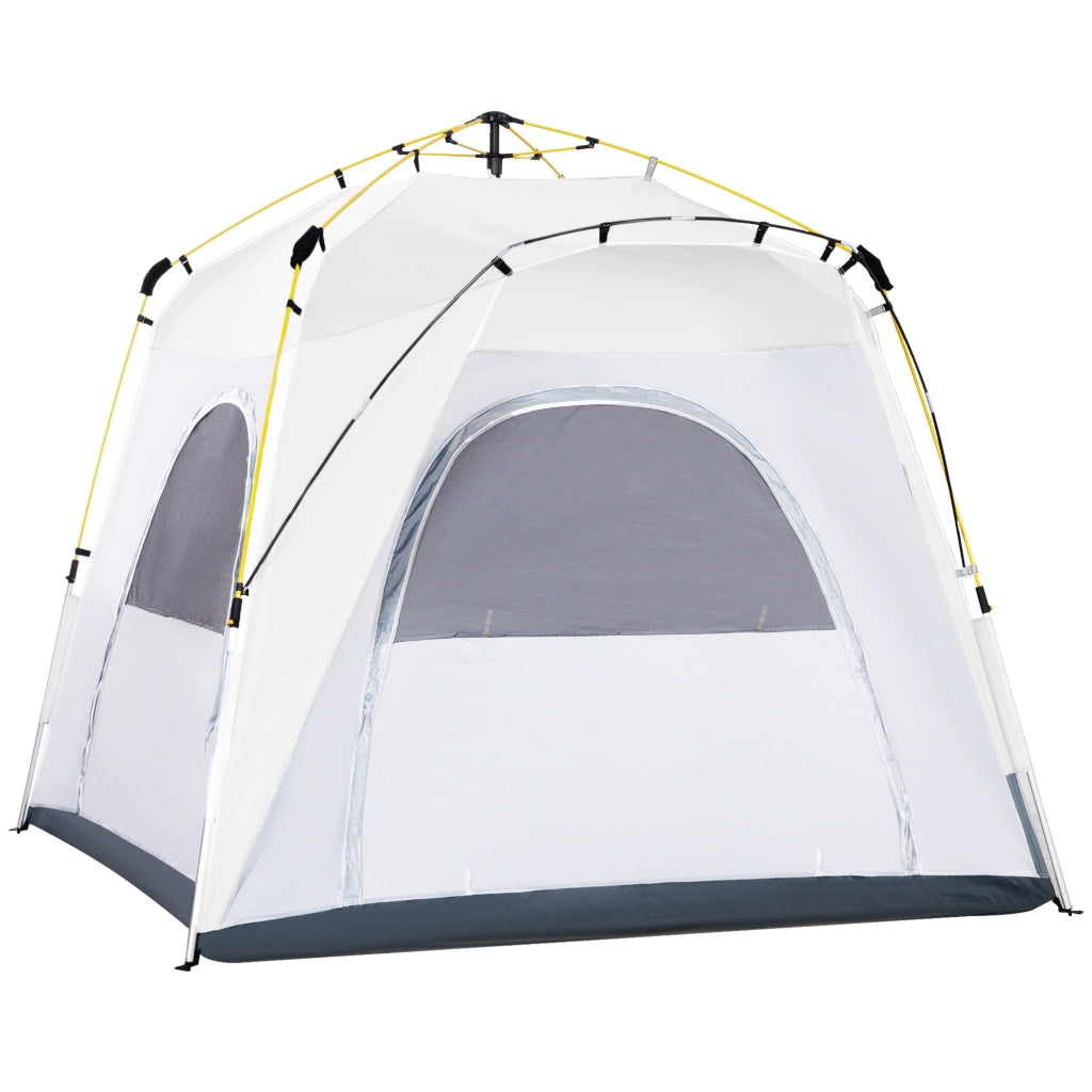Tenda da Camping 4 Persone ¨C zephmum ¨C Grigio 200x200x150 cm