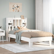 Letto senza Materasso-Struttura Letto Bianco 90x200 cm Legno Massello di Pino 807041