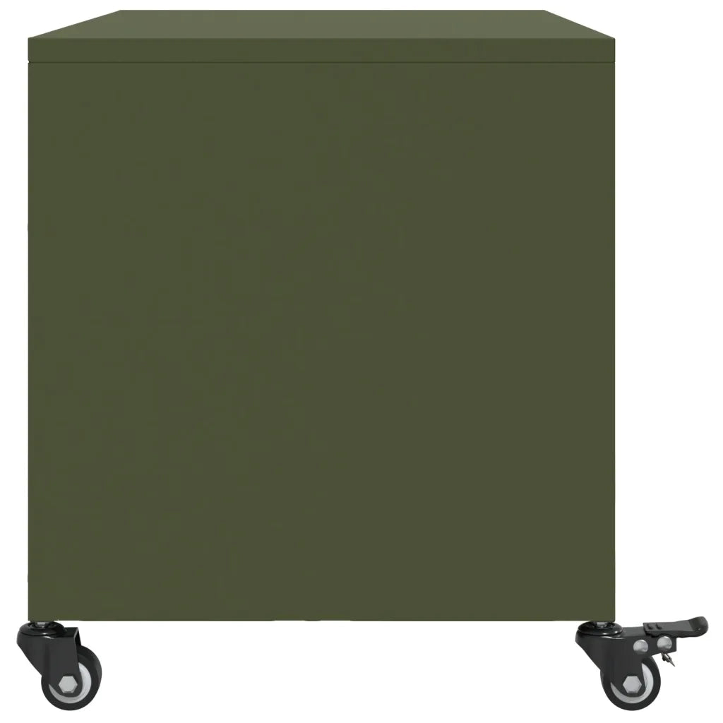Mobile TV Verde Oliva 68x39x43,5 cm in Acciaio